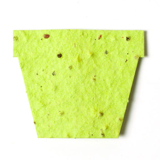 lime green garden pot seed paper