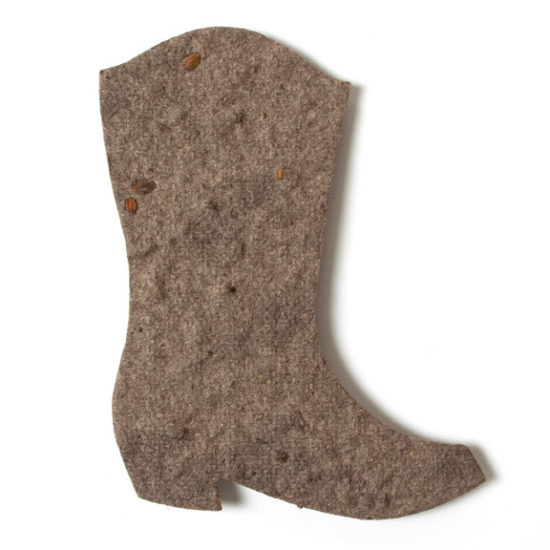 Wood Brown CowBoy Boot Seed Paper