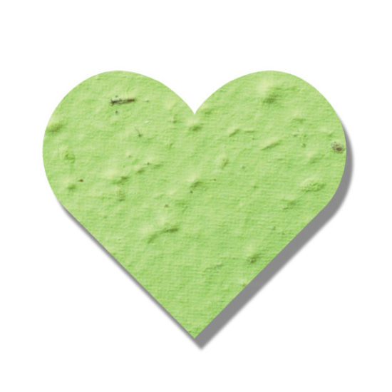 Lime Green Heart Shape Plantable Paper