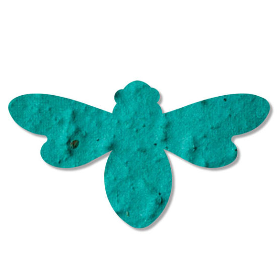teal bee plantable paper