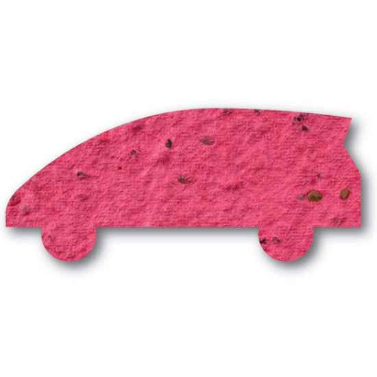 2" x 8" pink car product seed paper