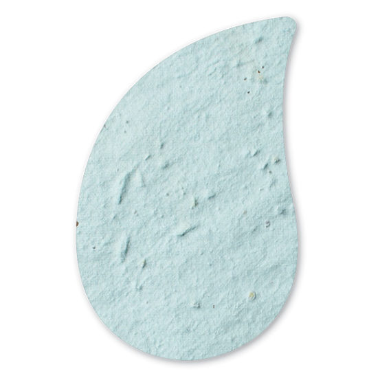 light blue water droplet seed paper