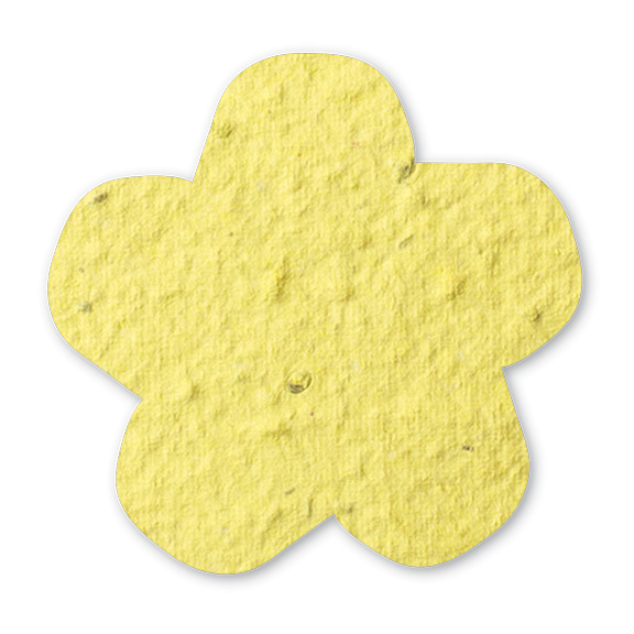 yellow flower 2.8" x 2.7" plantable paper