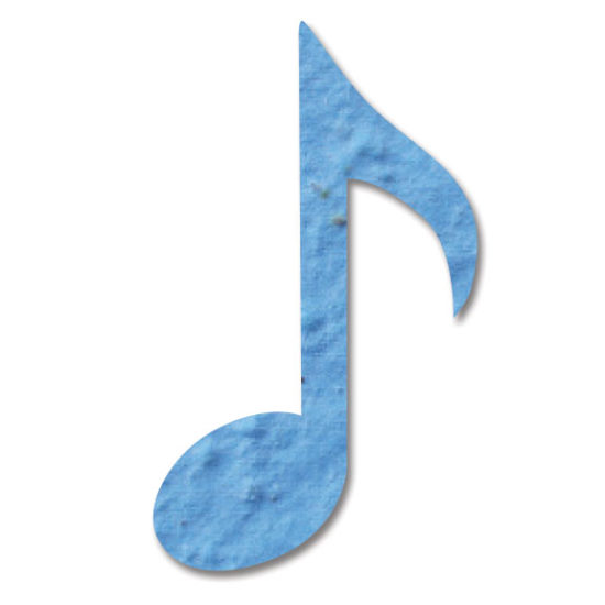 light blue music note seed paper