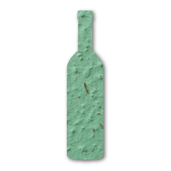 seed paper shaped wine bottle